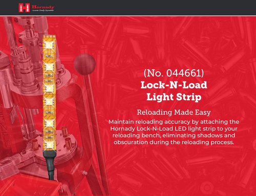 Hornady Lock N Load LED Light Strip - Ideal for Your Reloading Bench - Add Extra Light to Reduce Shadows - Plugs Into 100V Outlet, Long Lasting LEDs