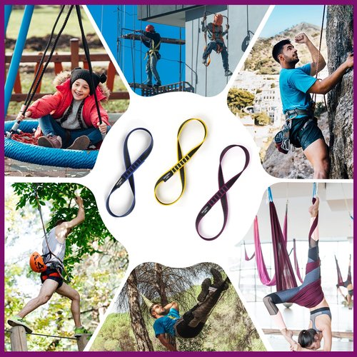 KLYTORX 18mm Nylon Climbing Sling Runner 23KN CE2008/EN566 Certified - Webbing Straps for Outdoor Rock Climbing, Rappelling, Swing, Yoga Hammock etc90cm/ 36inch |Pack of 1（Purple）
