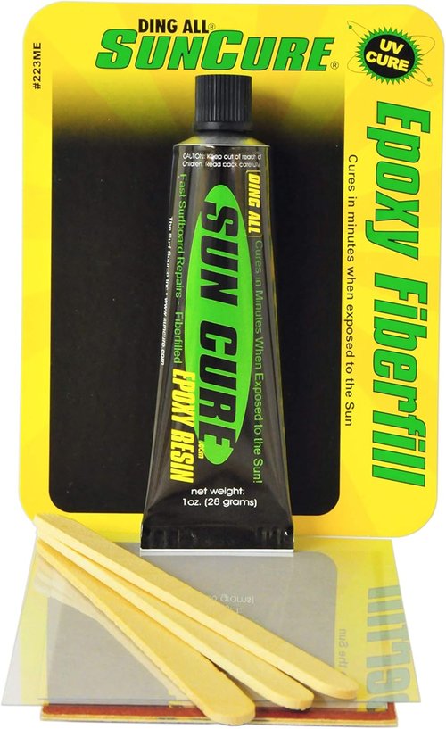 Ding All Sun Cure Epoxy Repair Kit - 1oz Fiberfilled Solution for Quick Surfboard Repairs