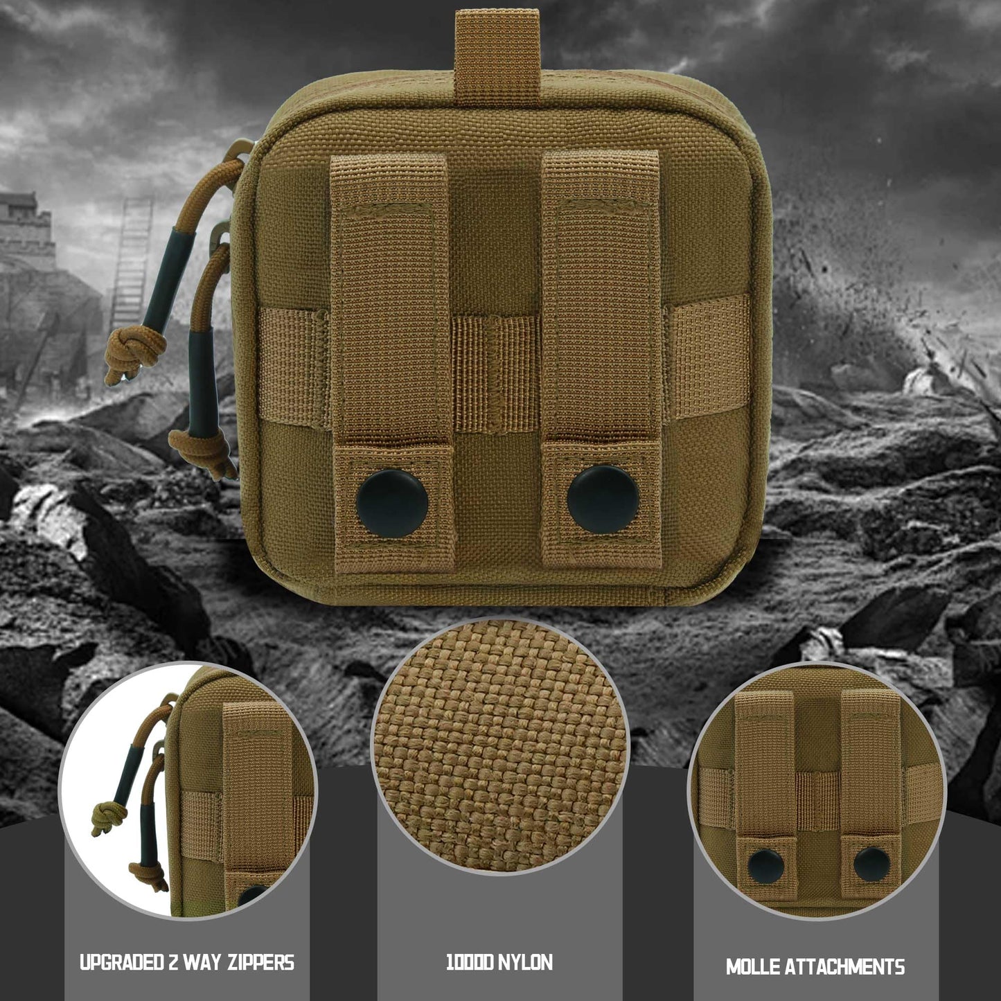 Molle Admin Pouch Small, Tactical Utility Tool Pouch Laser Cut EDC Pouches Bag Modular Pouches Include US Flag Patch