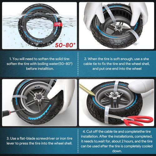 1PZ SPX-SC4 9.5x2.5-6.1 Solid Tire Off-Road 9.5 x 2.50 Replacement for NIU KQi3 Pro Max Sport Electric Scooter