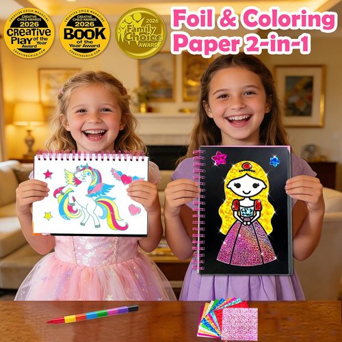 FunnyB&G Foil Art Crafts for Kids - Creative Birthday Gift for Girls Ages 4-8 | Perfect for Mother's Day & Parties
