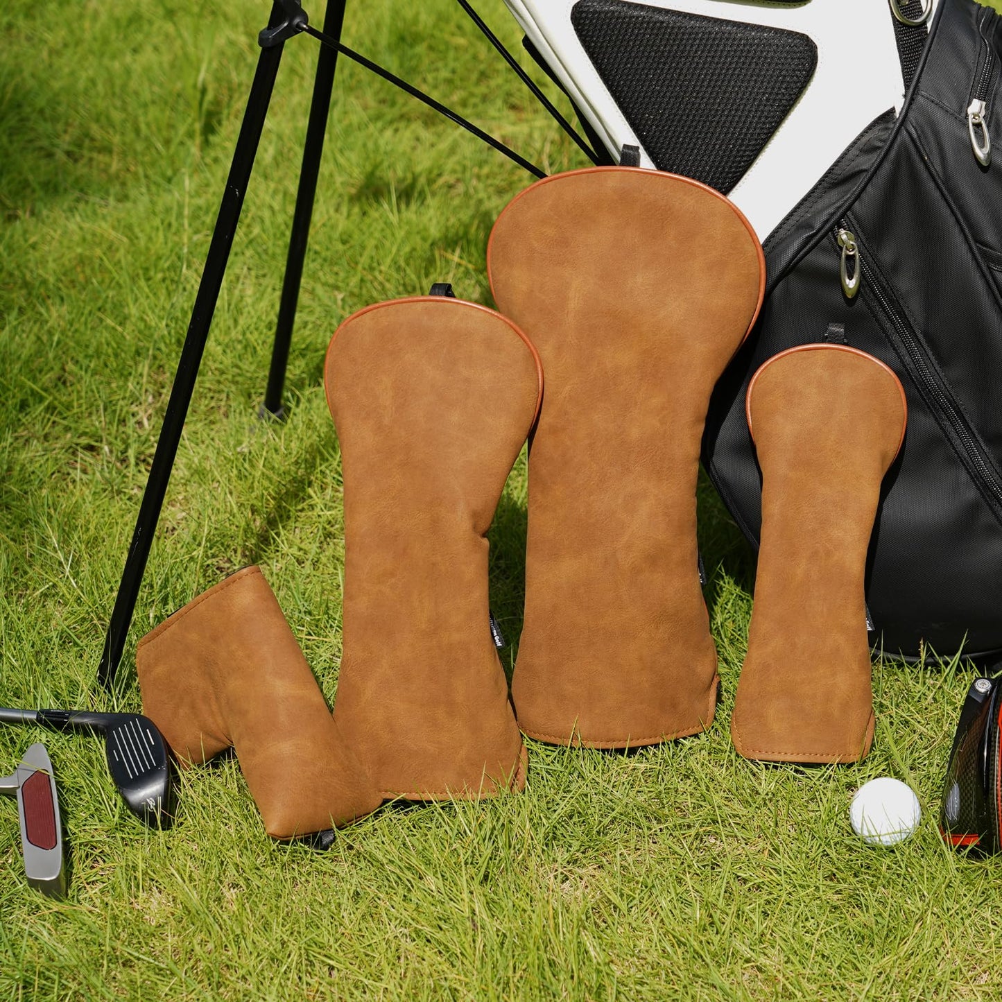 Craftsman Golf Rustic Vintage Brown Matte Soft Golf Headcover Head Cover Protector for Fairway Woods Club