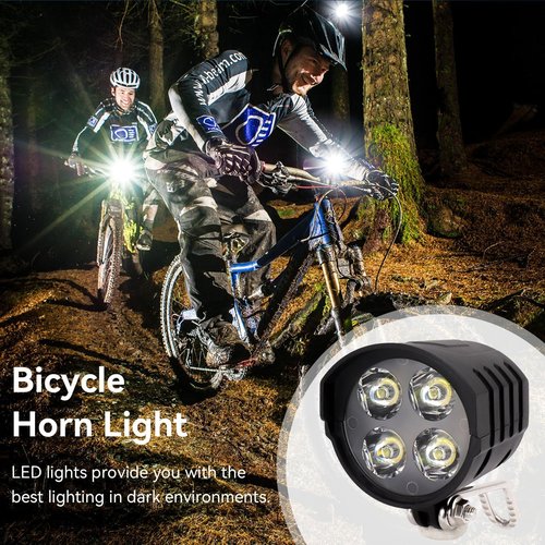 Bike Headlight 12W Super Bright Bike Light 36V 48V 52V 60V for Electric Bikes and Scooters Headlight Electric Bike Headlight for Night Riding Electric Dirt Bike Front Light Road Bike Led Headlight