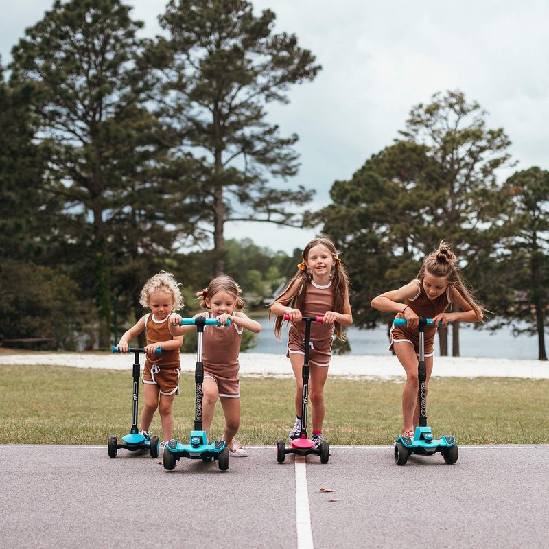 6KU Scooter for Kids Ages 3-10 with Flash Wheels, Kids Scooter 4 Adjustable Height, Toddler Scooter Extra-Wide PU LED Wheels, 3 Wheel Scooter for Kids for Girls & Boys Learn to Steer(Blue)