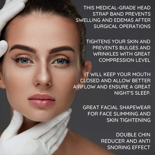 Post Surgery Neck and Chin Compression Garment Wrap Bandage for Women, Face Slimmer