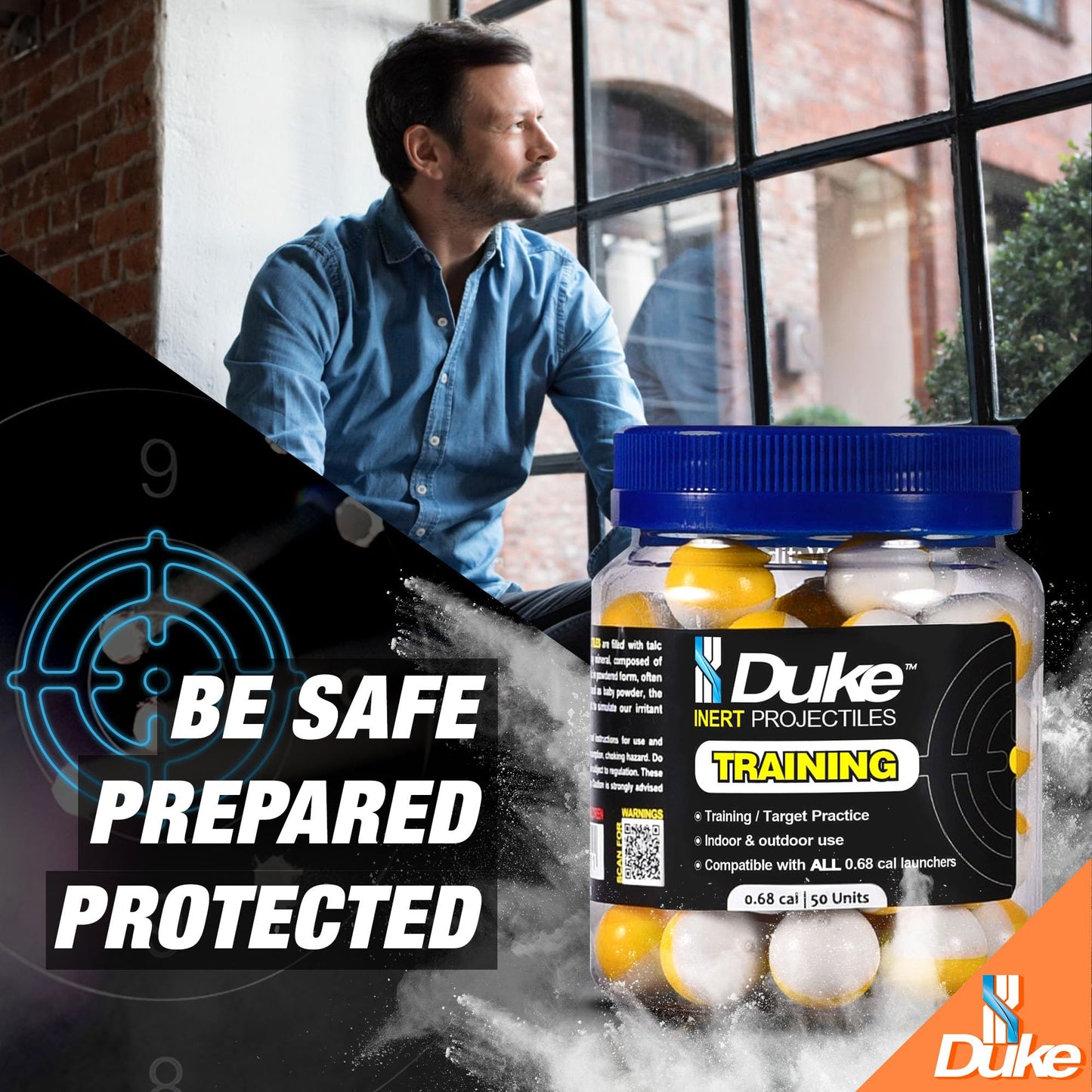 Duke 68 Cal Inert Projectiles Non Lethal Powder 50 Count - Shattering Pellets for Training Guns, Caliber Projectiles and Self Defense Balls, Kinetic for Practice Gun - Weight: 3.8g