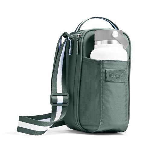 Fit & Fresh Sling Bag Water Bottle Holder With Strap, Crossbody Water Bottle Carrier with Insulated Compartment, Water Bottle Purse with Tumbler Pouch, Fits 40oz. Tumbler Compatible with Stanley Cup