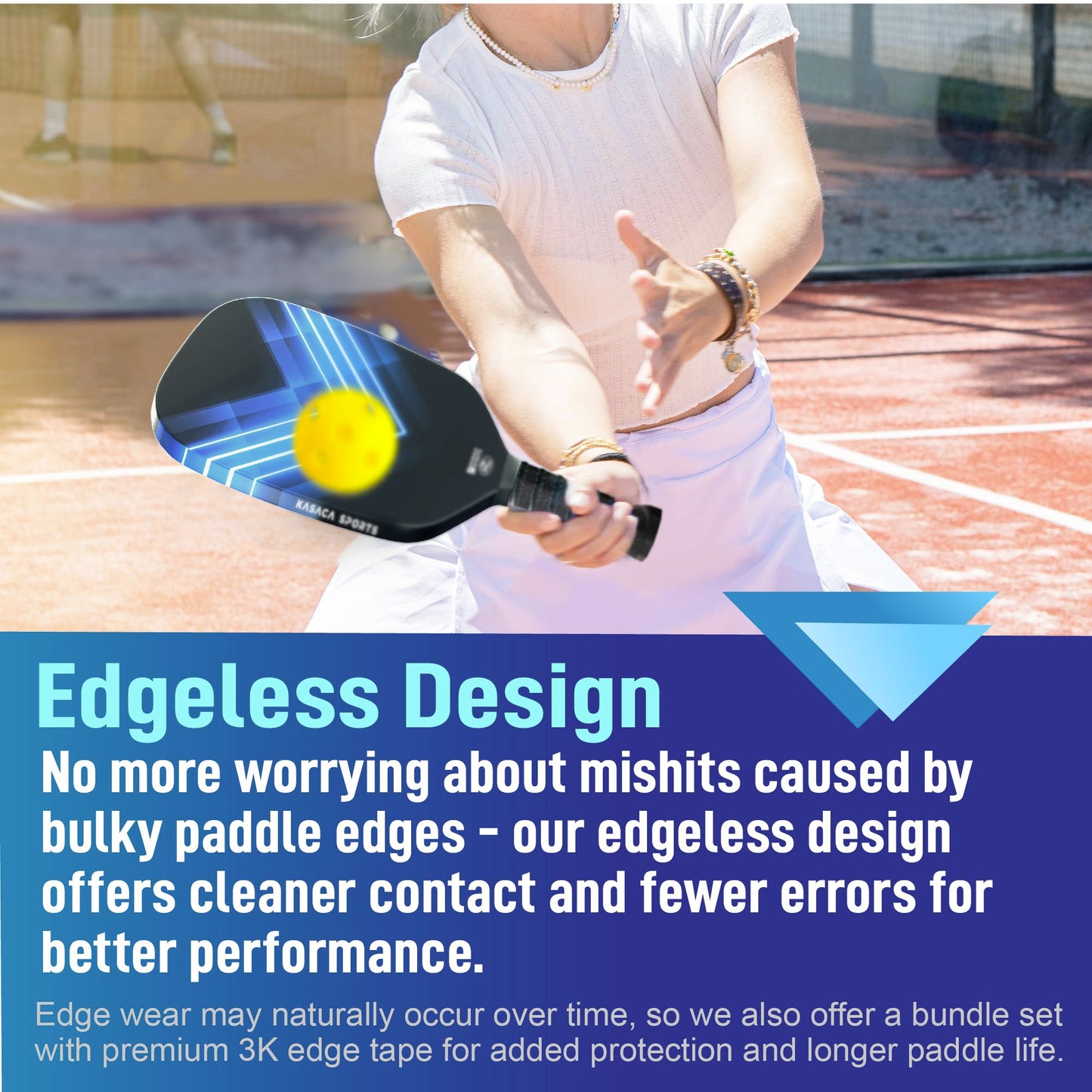 Kasaca Sport Edgeless Pickleball Paddles USAPA T700 Carbon Fiber Pickleball Paddle with Pickle Ball Paddle Cover Pickle Ball Raquette Pickle Ball Racket Pickleball Racket Lightweight Single Paddle