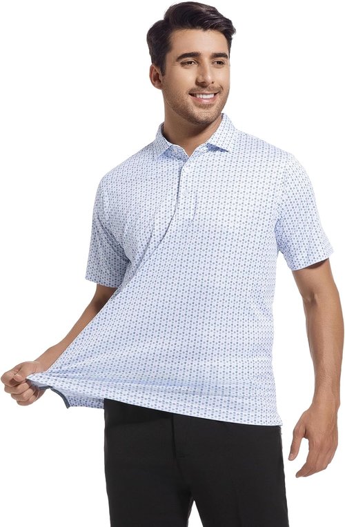 Esabel.C Men's Golf Shirts - Moisture-Wicking Short Sleeve Performance Polo | Stretch Fit, Active Wear