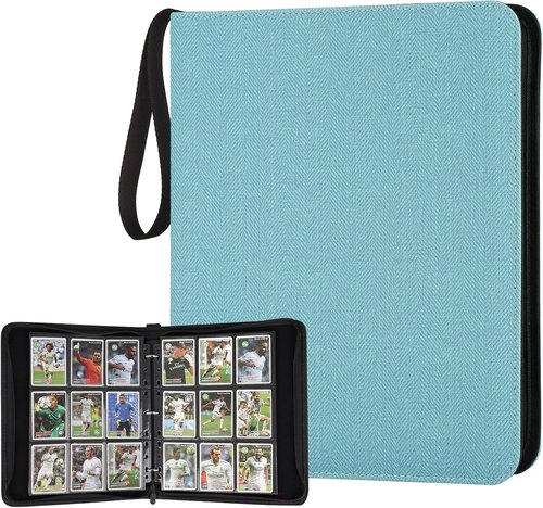 GERMUN 9 Pocket Card Binder - Premium Zip Trading Card Album for MTG & TCG | 720 Double-Sided Pockets in Lake Blue