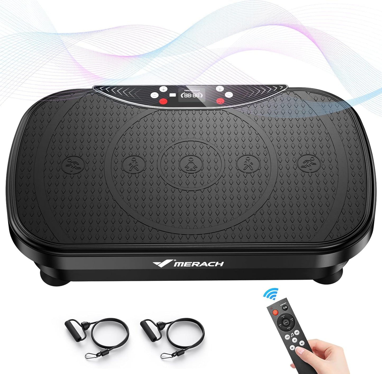 MERACH Vibration Plate - Lymphatic Drainage & Weight Loss Exercise Machine with Bluetooth | Home Workout Equipment