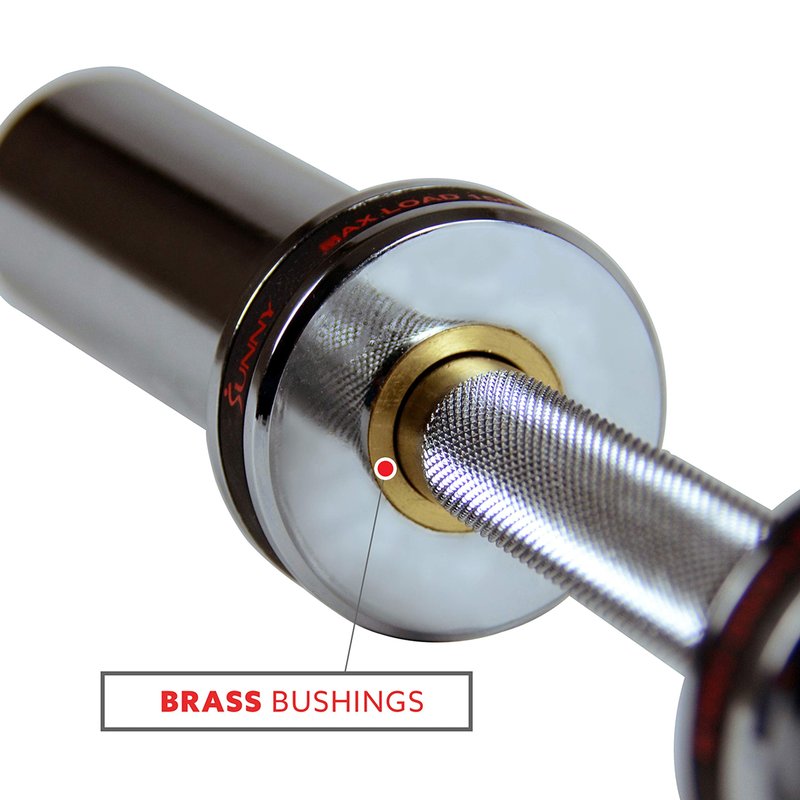 Sunny Health & Fitness OB-20 20" Olympic Single Dumbbell Handlebar with Ring Collars Medium