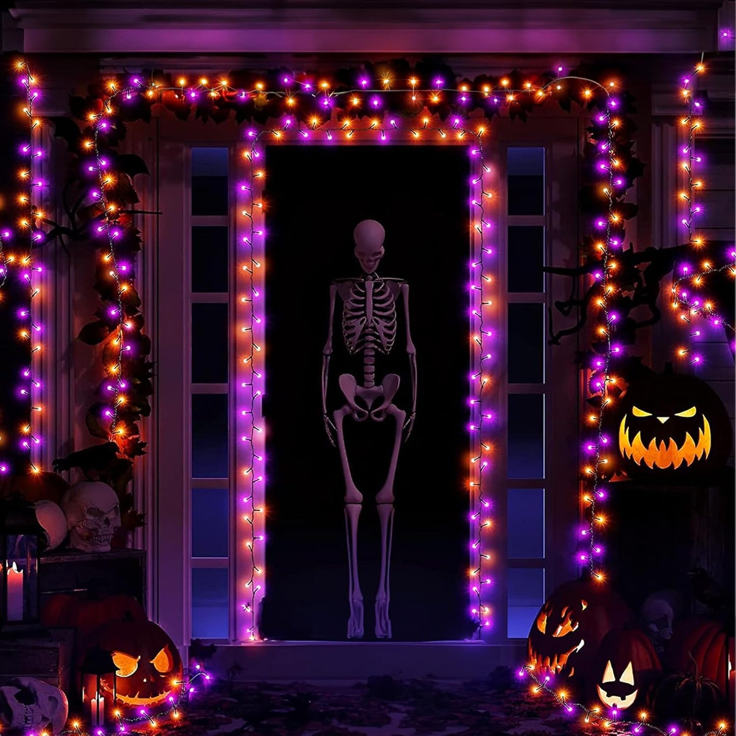 1000 LED Halloween String Lights 328FT - Waterproof Outdoor & Indoor Decor with Remote, 8 Modes - Purple & Orange for Parties & Yard