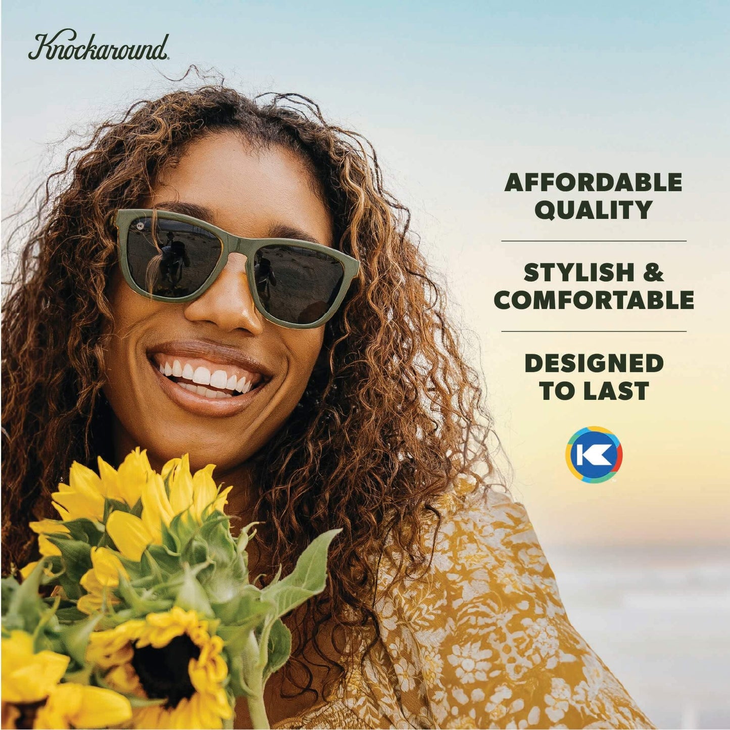 Knockaround Square Polarized Sunglasses for Men & Women - UV400 Protection