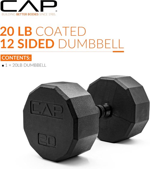 CAP Barbell Coated Hex Dumbbell - Durable Weight Options from 10 to 120 lbs | Perfect for Home Gym