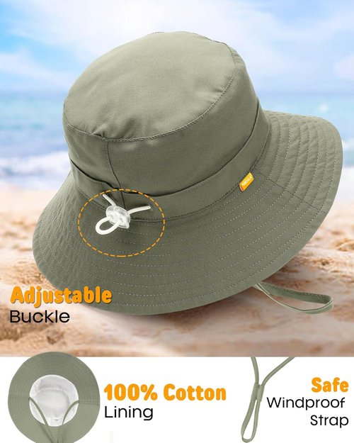 FURTALK Baby Sun Hat - Smile Face Toddler Bucket Hat with UPF 50+ Sun Protection | 0-5 Years