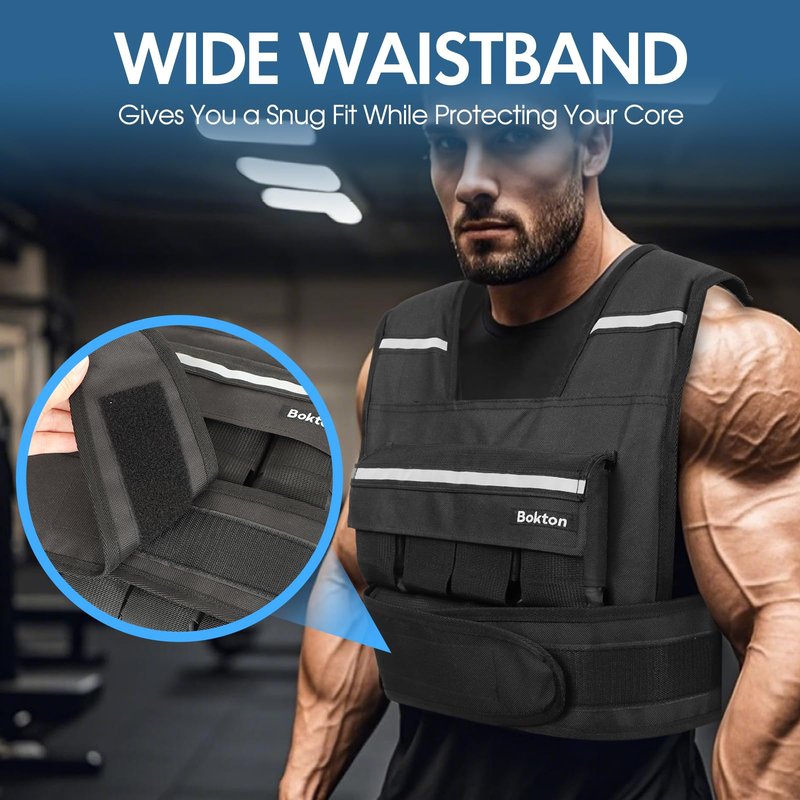 Weighted Vest for Men and Women, 2-18lb Vest with 16 Ironsand Weights for Home Workouts, Adjustable Body Weight Vest Exercise Set for Strength Training, running, walking, Cardio (Black, 2-18lbs)