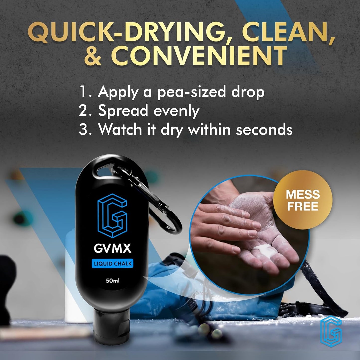 Premium Liquid Chalk by Superior Grip - Long Lasting, Mess-Free Gym Chalk for Weightlifting & Climbing | 50ML/100ML/400ML