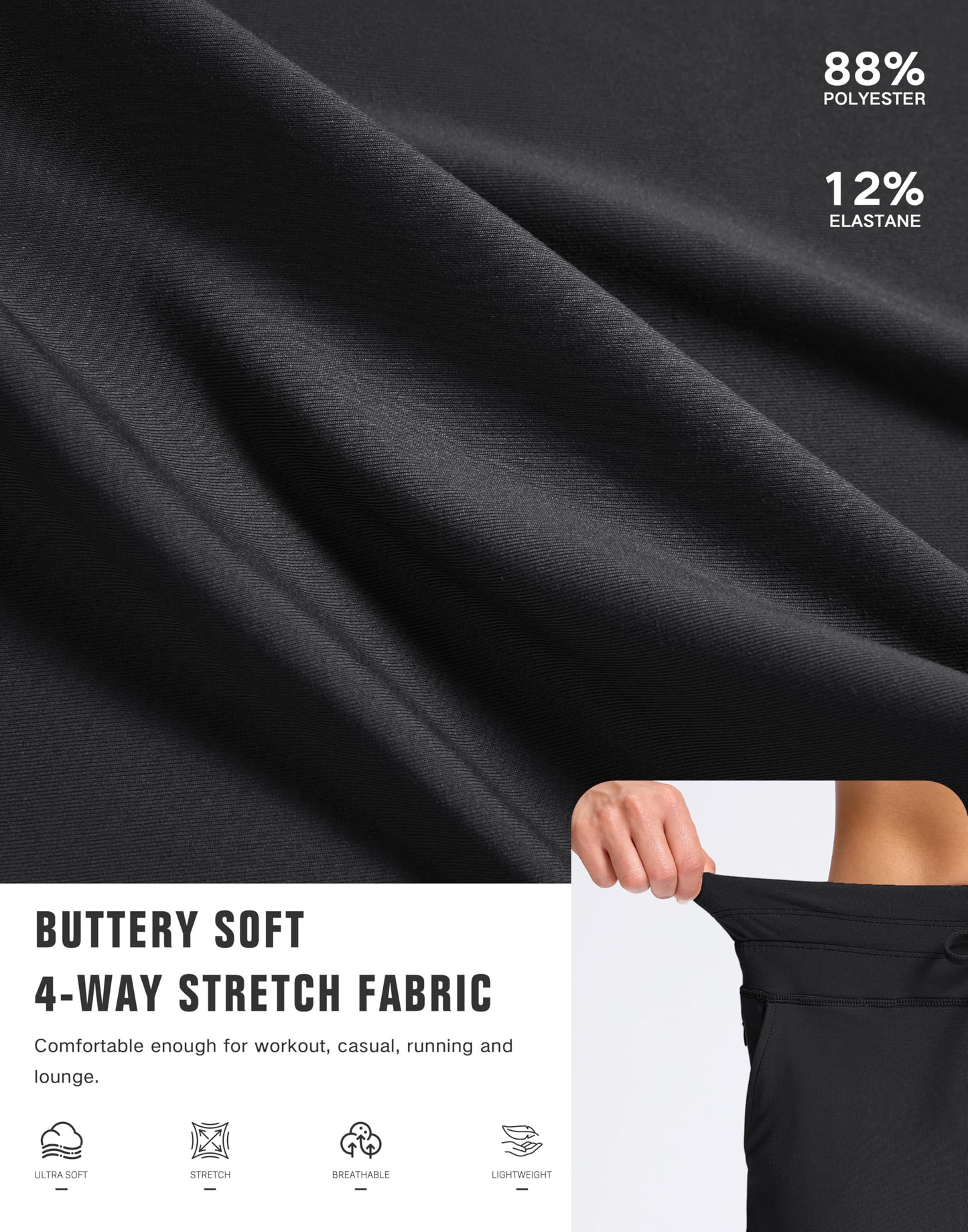 SANTINY Women's Sweatpants Joggers with Pockets Soft Stretch High Waisted Sweat Pants Lounge Running Athletic Workout Jogging (Black_L)