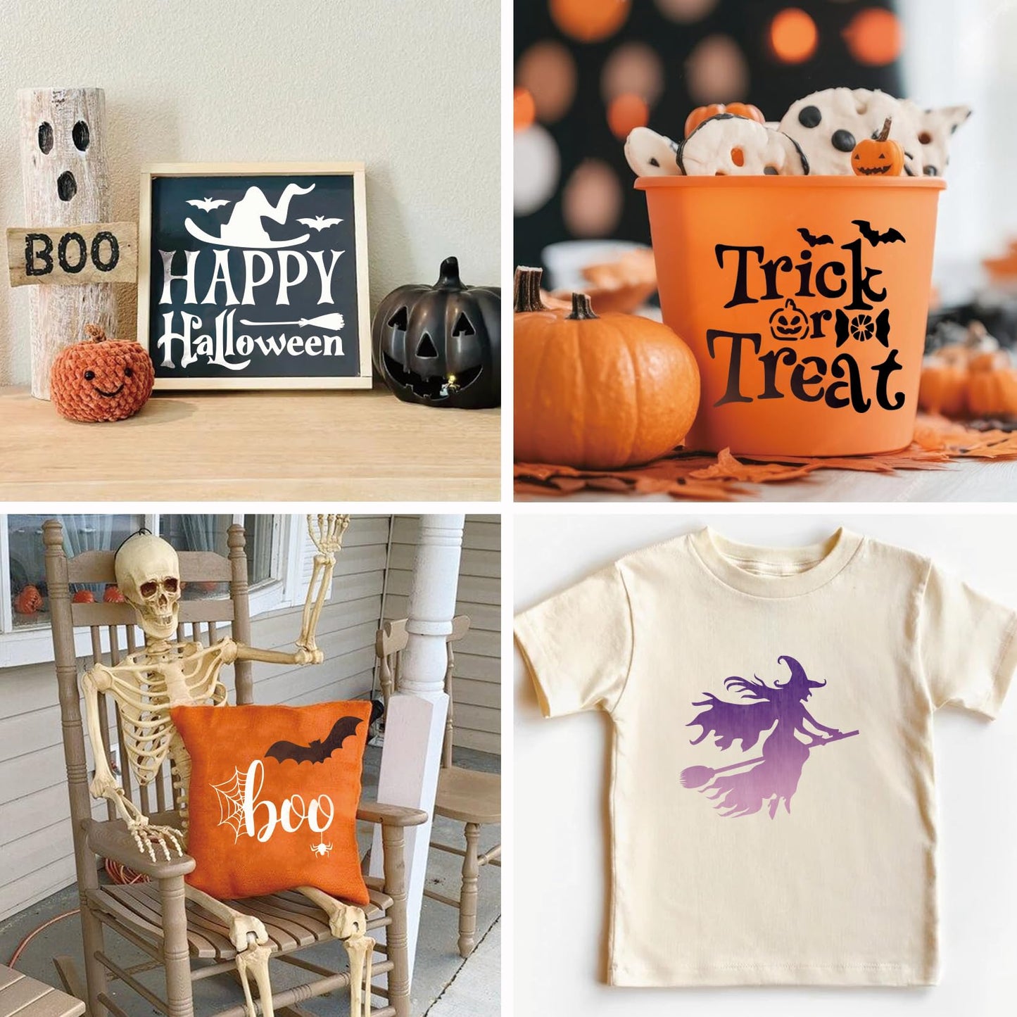 Halloween Stencils for Painting on Wood Large Halloween Paint Stencil for Crafts Door Mats Shirts Glass Crafts Cookie Baking Door Hanger Sign (face20)