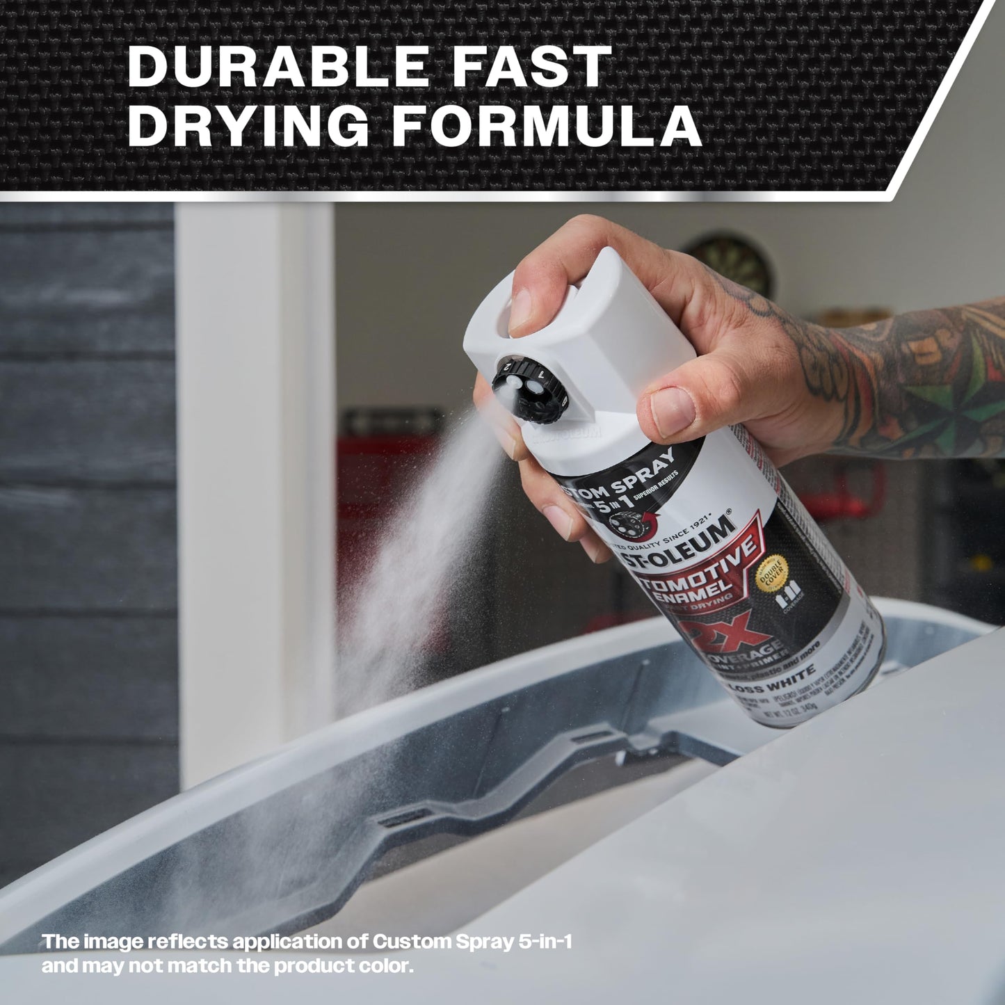 Rust-Oleum 2X Automotive Enamel Custom Spray 5-in-1 Spray Paint, 12 oz, Gloss Clear