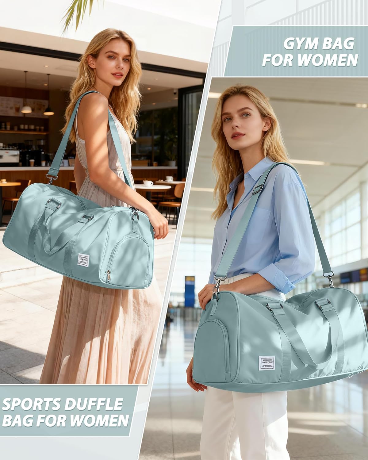 Skiennix Women's Gym Bag - Stylish Travel Duffel Tote for Weekend Getaways | Spacious & Durable