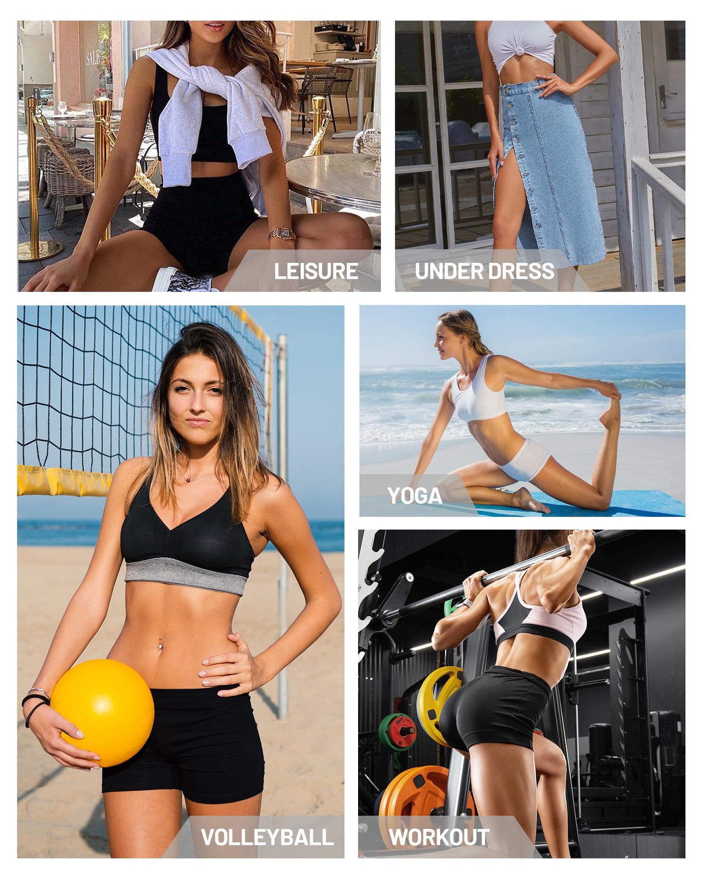 Runhit No Front Seam Biker Shorts for Women 3", High Waist Yoga Workout Gym Bike Shorts Cream Medium