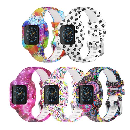 Bands Compatible with Garmin vivofit jr.3 Bands Accessories Replacement Band Camouflage Floral Leopard Pattern Starp with Metal Secure Clasp for vivofit jr.3 (Multicolor)