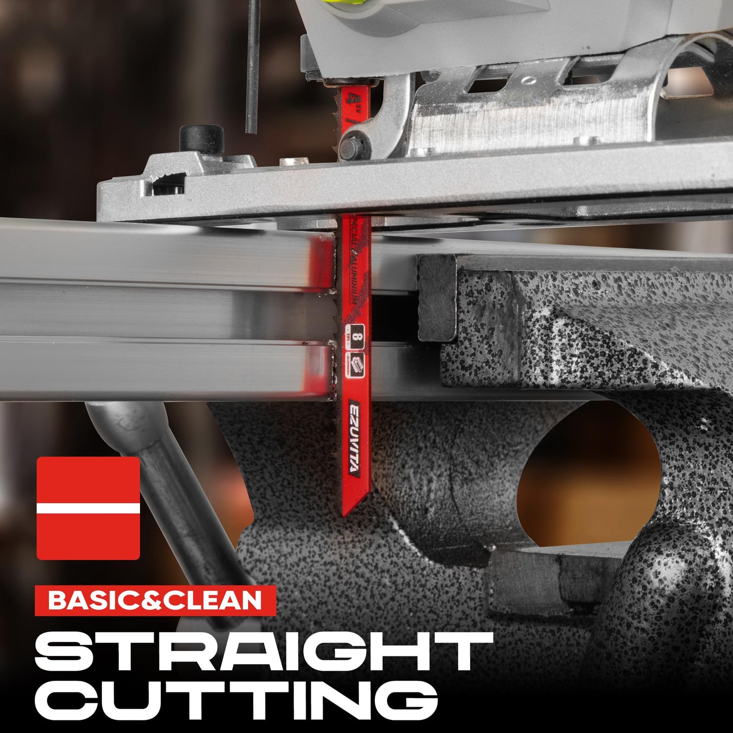 EZUVITA 50-Piece Jigsaw Blades Set with Storage Case–CR-V&HSS Steel, Assorted T-Shank Replacement Jig Saw Blades for Cutting Wood, Plastic and Metal