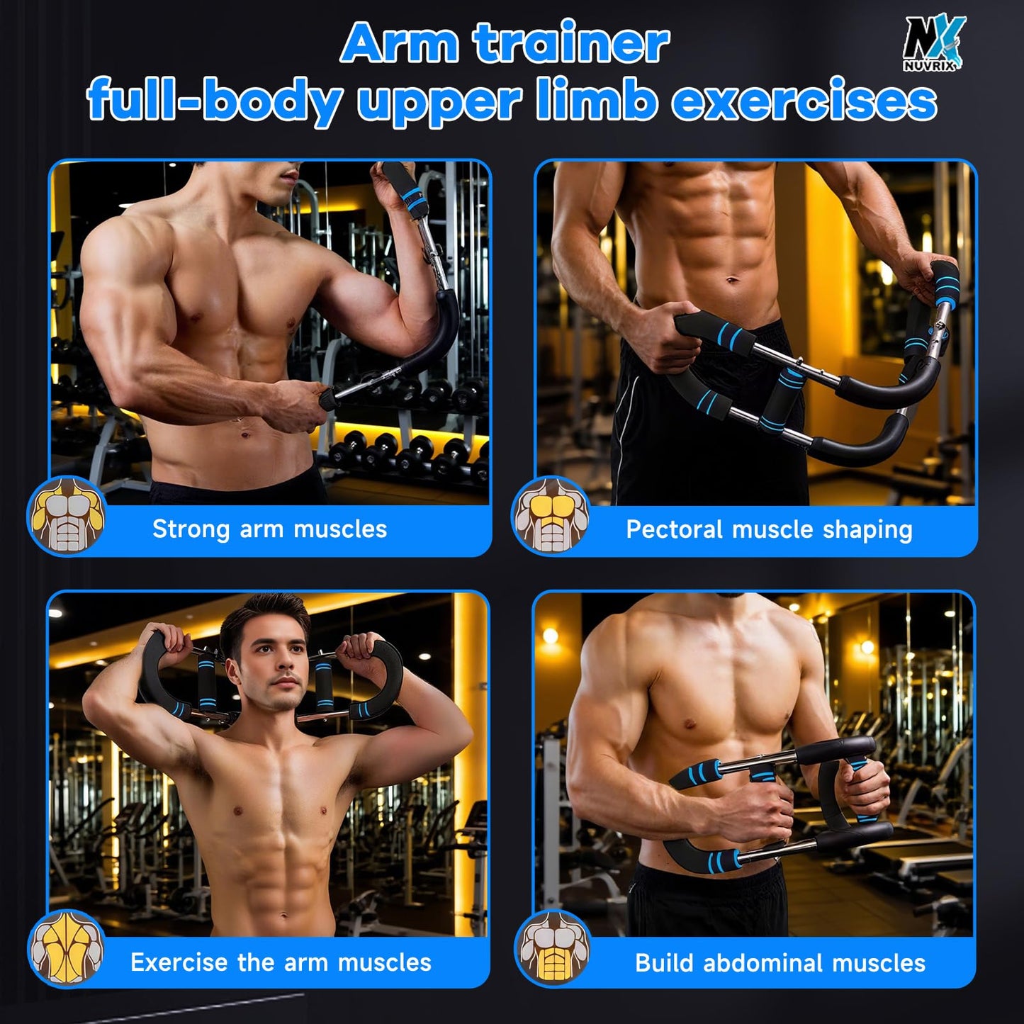 Twister Arm Trainer, Adjustable 60-100lb Chest Workout Equipment for Men & Women,Muscle Builder & Strength Training for Arms, Chest and Shoulder Muscle Strength Exerciser Training. Arm Strengthener.