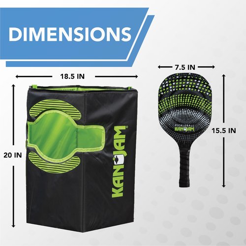 Kan Jam Pack 'N Go Pickleball Set - Black & Green, 4-Player - Easy Setup & Portable for Outdoor Play - Built-in Scoring - Ideal Sports and Outdoors Gift Set