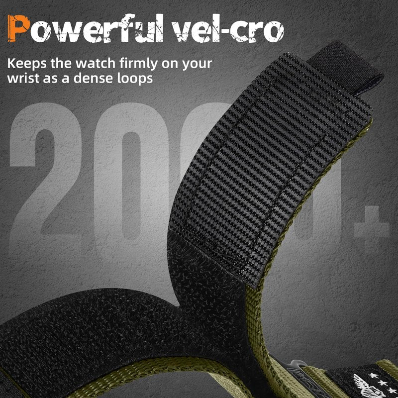 22mm Quick Release Watch Band Compatible With Garmin Vivoactive 4 Watch Bands/Venu 3/Venu 2, Rugged Nylon Adjustable Stars-Stripes Flag Strap Replacement for Forerunner 265/255/255 Music Men Women