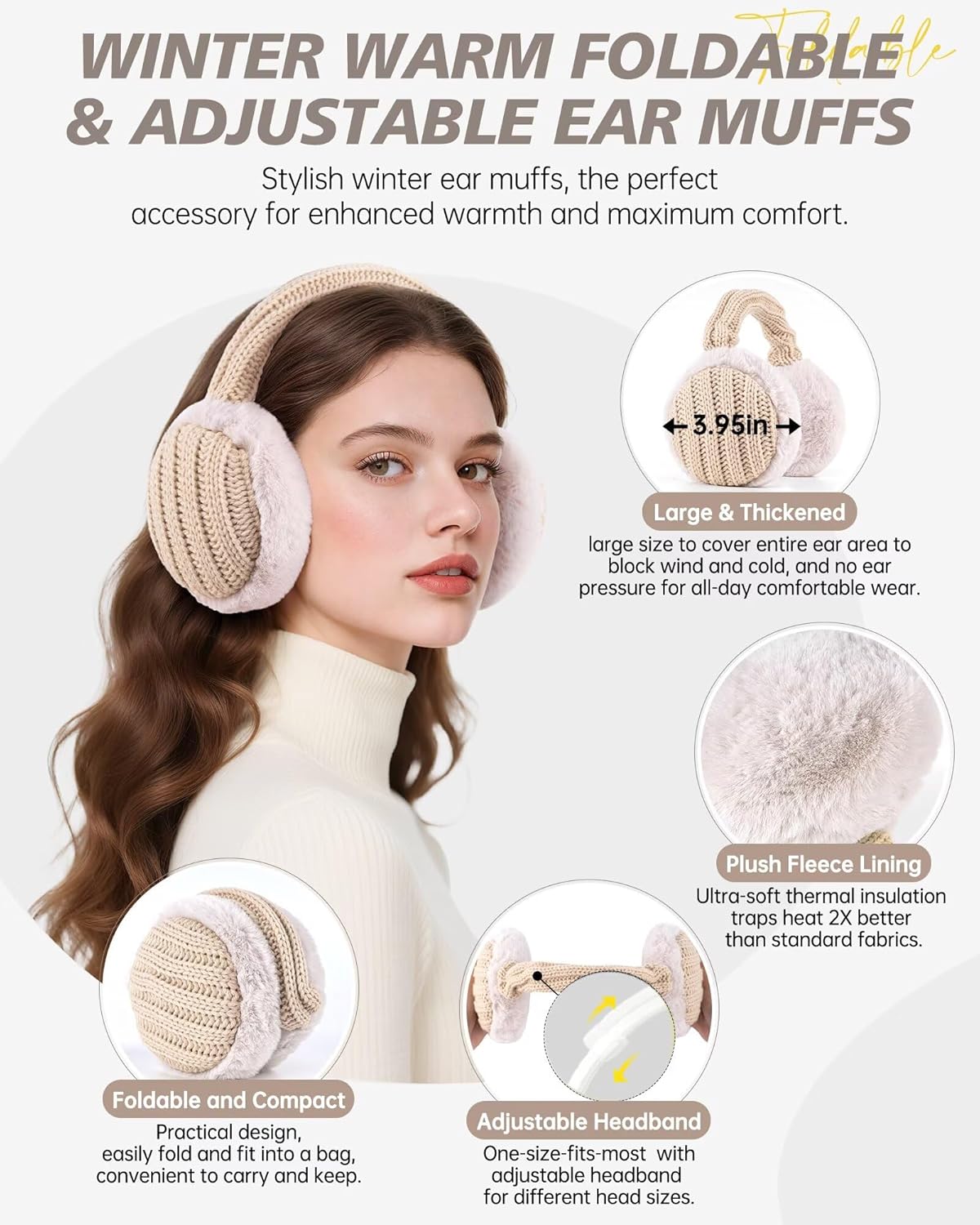 Regine Switzerland Winter Hat, Gloves, Scarf & Earmuffs Set - Fleece Lined, Touchscreen, 4-in-1 Gift