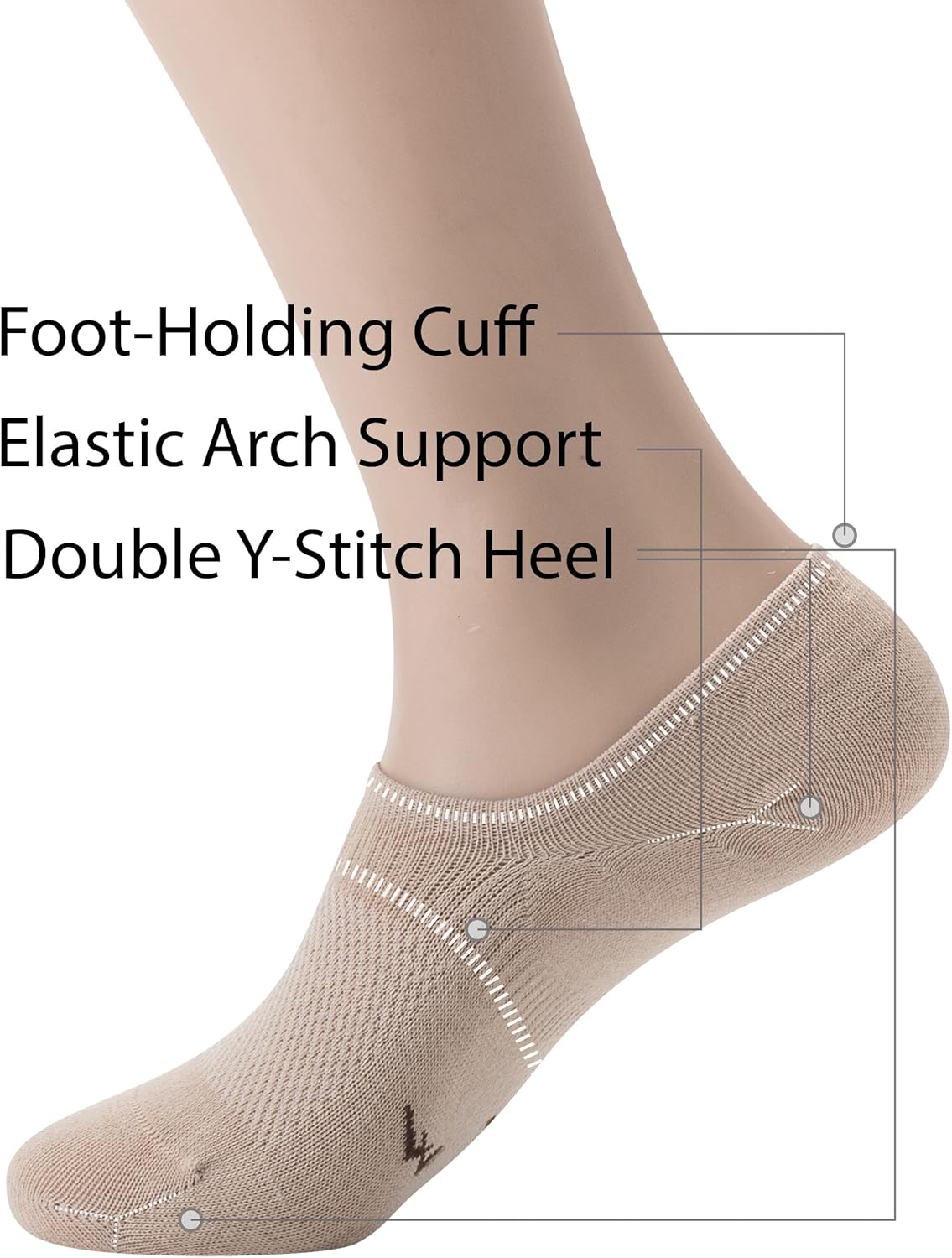 Pro Mountain No Show Socks - Seamless Design with Wide Toe Box | 6 Pack Unisex Sizes S to XL