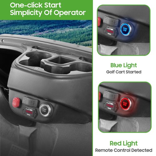 10L0L Golf Cart One-Click Start Ignition Switch Compatible with 12-48V Yamaha G22 / G29, Club Car DS/Precedent, EZGO TXT Models, Remote Keyless Access Golf Accessories