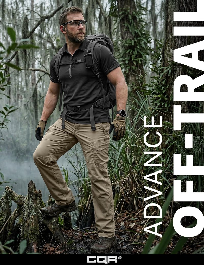 CQR Men's Quick Dry Tactical Pants, Water Resistant Outdoor Pants, Lightweight Stretch Cargo Work Hiking Pants, Runyon Cargo Pants Sandstorm, 36W x 30L
