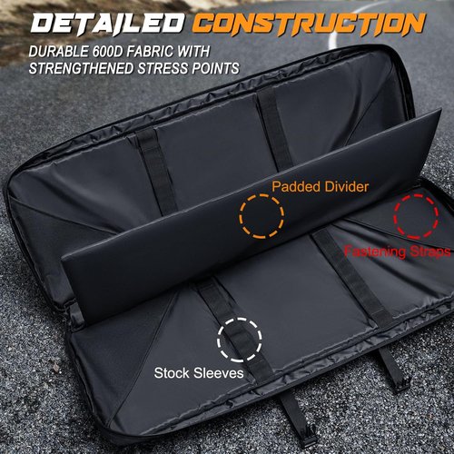 DULCE DOM Double Rifle Case - Tactical Soft Padded Backpack for Hunting & Shooting | 36-48 Inch, Heavy-Duty Storage for 2 Rifles & Pistols