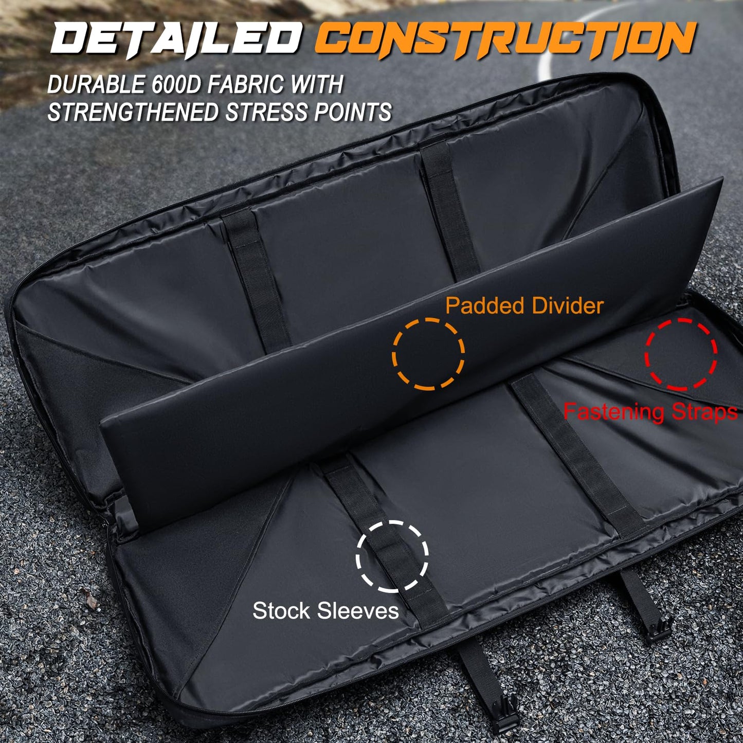 DULCE DOM 42 Inch Rifle Bag, Soft Double Rifle Case for Firearm Storage and Transportation, Tactical Portable Long Gun Case Carrying Backpack with Molle for Shooting Range Hunting Outdoors