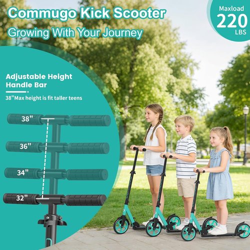 Kick Scooter - CPSC Certified Foldable Lightweight Sport Scooter for Kids & Teens | 8-Inch Wheels, Max Load 240 LBS