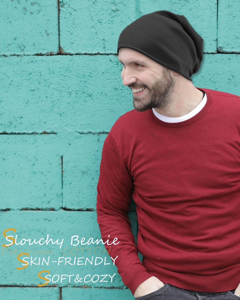 vidsel Slouchy Beanie Hats for Women & Men -Ultra-Soft Cotton Knit Cuffed Skull Cap Fashion Style Hipster Lightweight Daily Hat