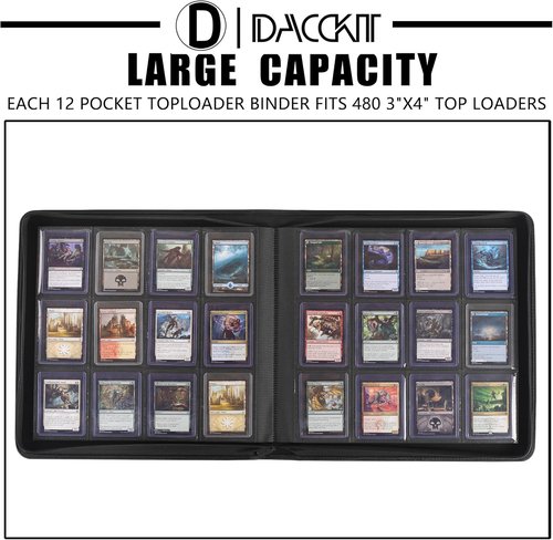 D DACCKIT Top Loader Binder - 12 Pocket Design Fits 480 Cards | Asakusa Green for Trading & Sports Cards