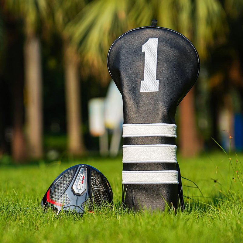 Craftsman Golf White Stripes Black Vintage Golf Club Cover Driver Headcover Protector Fits up to 460cc Head Gifts for Men Women