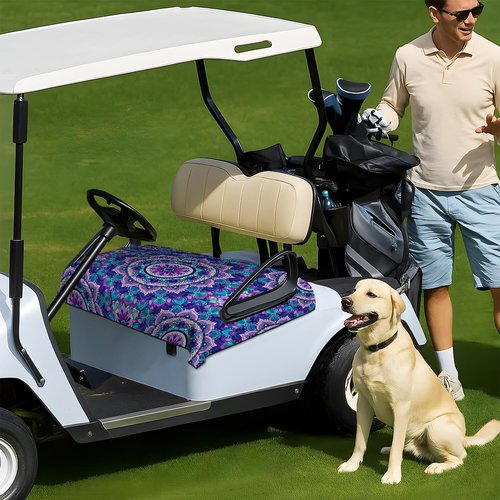 syienasdk Boho Golf Cart Seat Covers, Bohemia Breathable Golf Cart Seat Towel Blanket for 2-Seat Golf Carts, Golf Club Car Accessories 51''x 31''