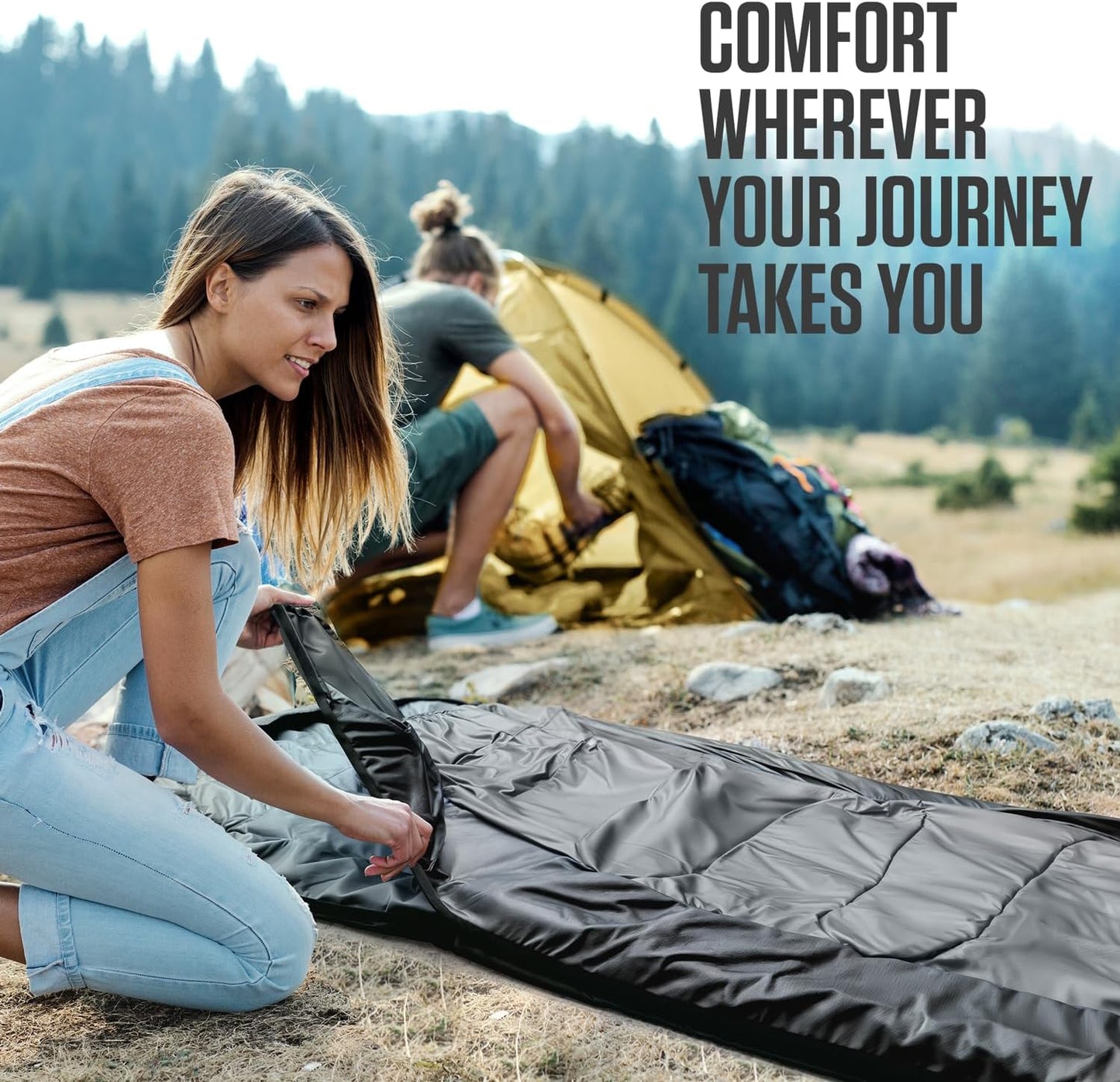 VENTURE 4TH Sleeping Bag - Lightweight & Warm for Adults, Kids & Couples | XXL Size for Hiking & Camping