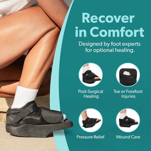 BraceAbility Forefoot Offloading Post-Op Shoe - Non-Weight Bearing Medical Wedge Boot for Diabetic Foot Ulcer, Metatarsal Fracture, Broken Toe, Bunion, Hammer Toe Surgery - Fits Men and Women (XL)