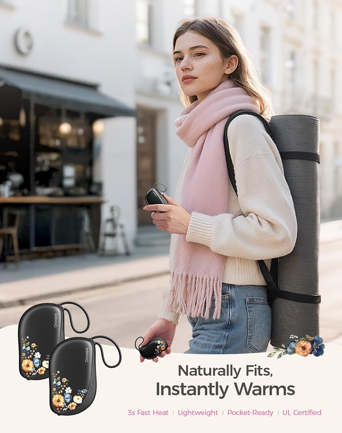 OCOOPA Rechargeable Hand Warmers - Ultra Slim Electric Pocket Heaters | 2 Pack, Comb-Inspired Design