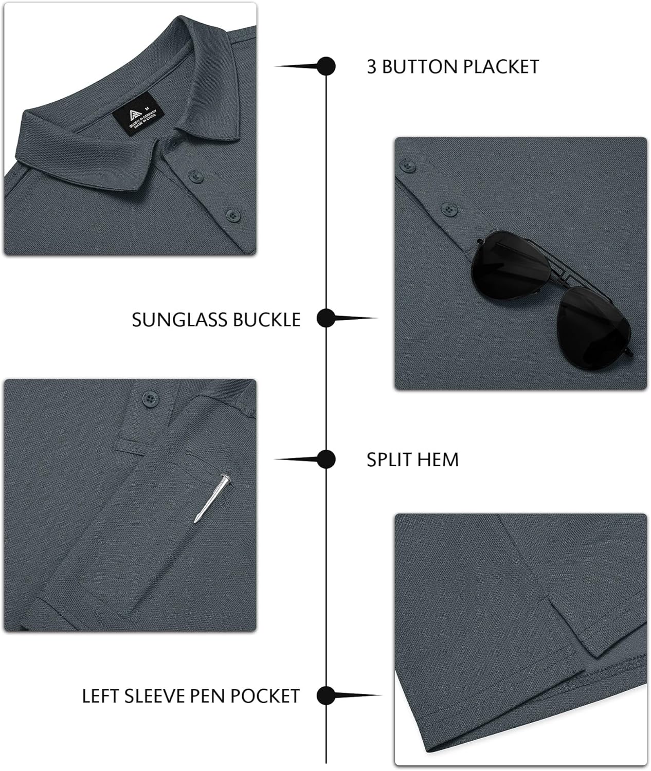 ZITY Men's Polo Shirts - 3 Pack Short Sleeve Golf Shirts | Moisture-Wicking Comfort