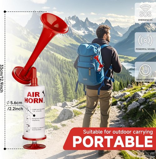 BANHAO Handheld Air Horn - Loud Aluminum Noise Maker for Safety at Sports Events & Boats