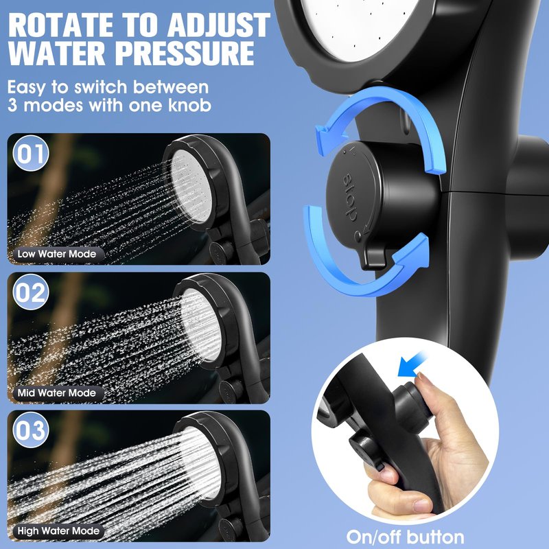 Portable Shower With Heater,Portable Shower For Camping With 2000W Auto-Off Heater,4 Spray Modes,Lasting 140 mins,LED Display,Portable Shower Pump,Outdoor Shower For Camping,Hiking,Travel,Car,Pet